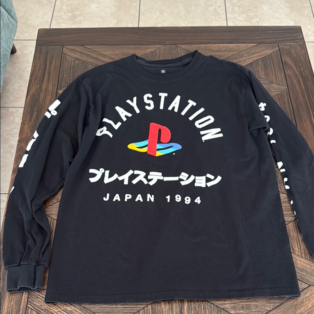 PlayStation Japan 1994 Black Long Sleeve Graphic T-Shirt Size M – New Condition
